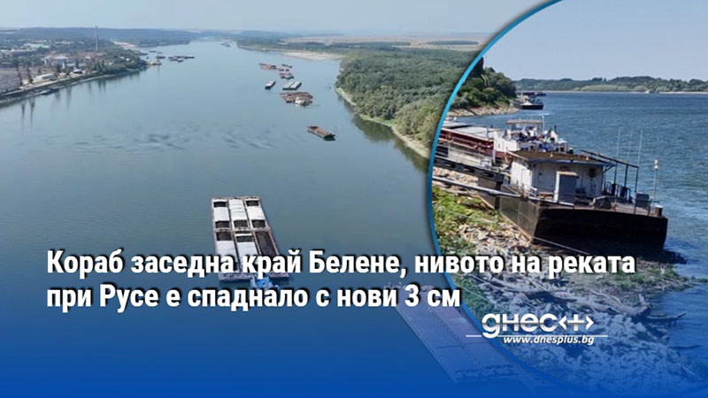 Кораб заседна край Белене, нивото на реката при Русе е спаднало с нови 3 см