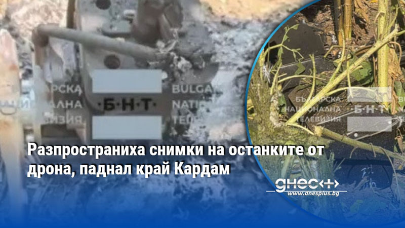Разпространиха снимки на останките от дрона, паднал край Кардам