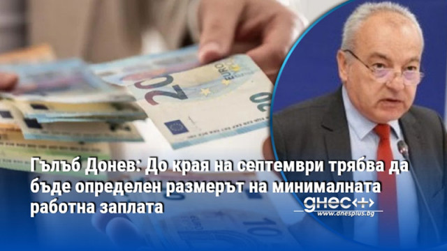 Гълъб Донев: До края на септември трябва да бъде определен размерът на минималната работна заплата