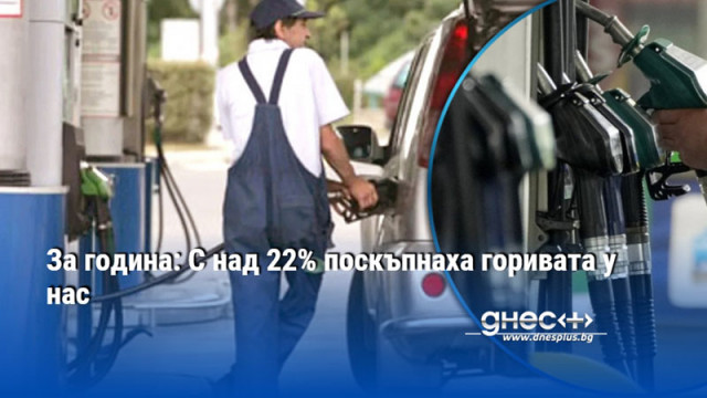 За година: С над 22% поскъпнаха горивата у нас