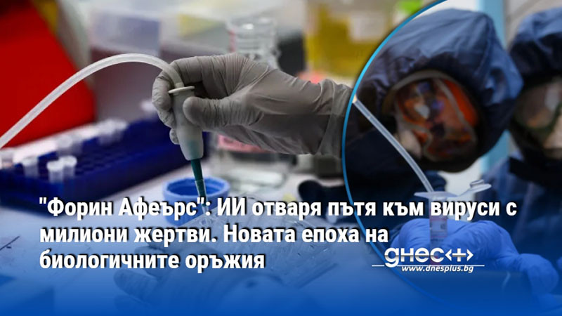 "Форин Афеърс": ИИ отваря пътя към вируси с милиони жертви. Новата епоха на биологичните оръжия