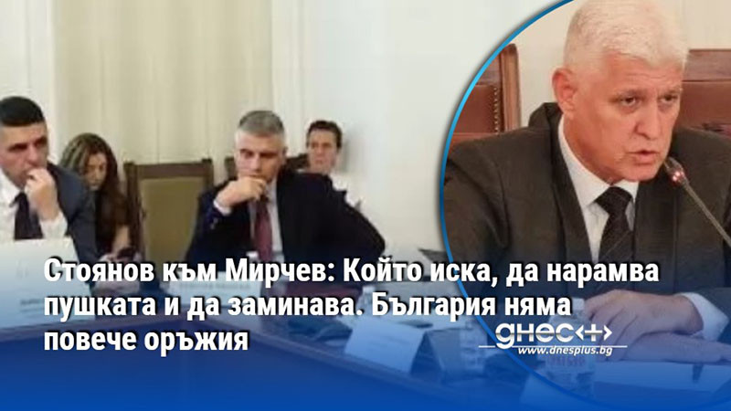 Стоянов към Мирчев: Който иска, да нарамва пушката и да заминава. България няма повече оръжия
