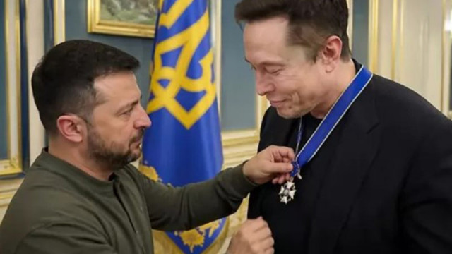 Зеленски награди Илон Мъск с орден "Свобода" за заслуги в защитата на човешкия живот