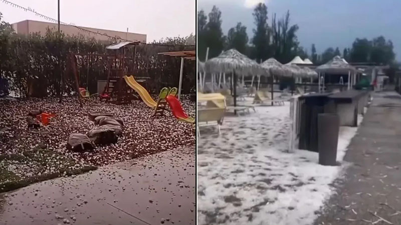 Буря в Италия: градушка колкото човешка длан и огромни щети Кадри