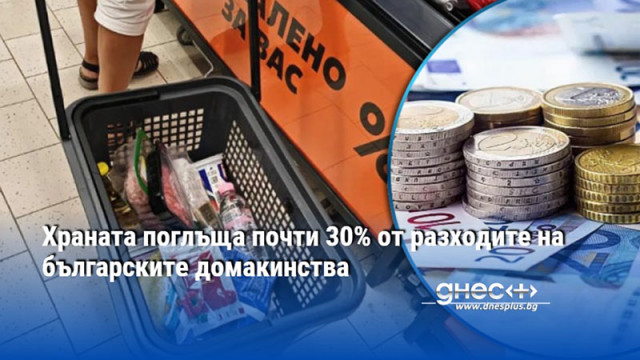 Храната поглъща почти 30% от разходите на българските домакинства