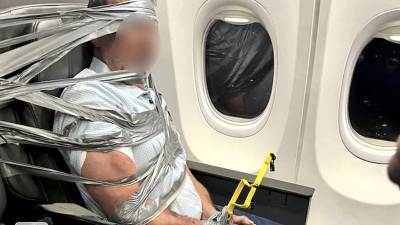 Приковаха с тиксо към седалката агресивен пътник на полет на American Airlines (видео)