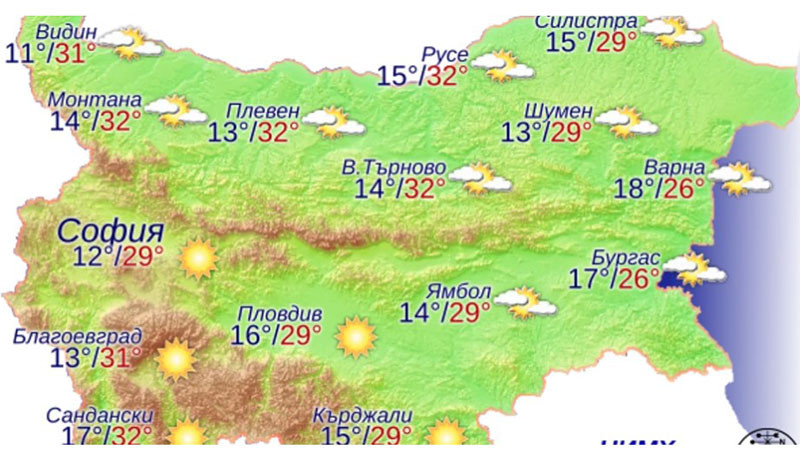 Времето във Варна във вторник