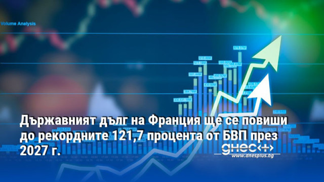 Държавният дълг на Франция ще се повиши до рекордните 121,7 процента от БВП през 2027 г.