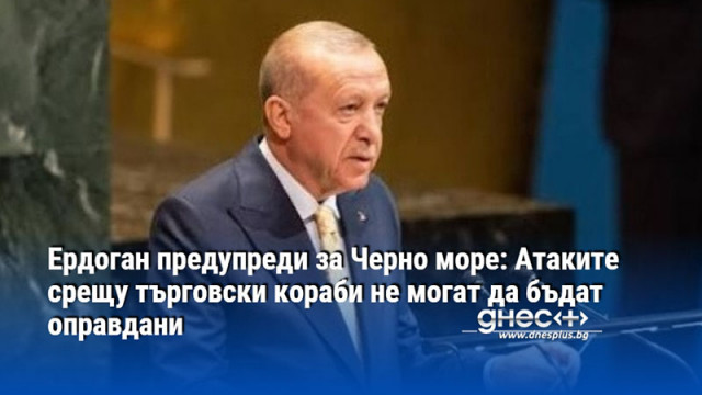 Ердоган предупреди за Черно море: Атаките срещу търговски кораби не могат да бъдат оправдани