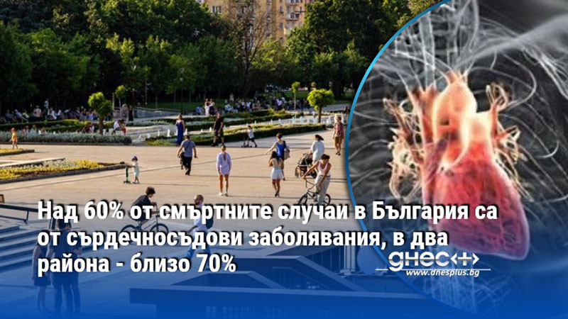 Над 60% от смъртните случаи в България са от сърдечносъдови заболявания, в два района - близо 70%