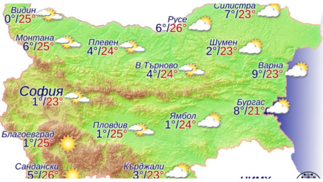 Времето във Варна във вторник