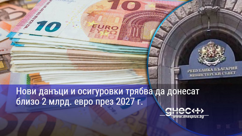 Нови данъци и осигуровки трябва да донесат близо 2 млрд. евро през 2027 г.