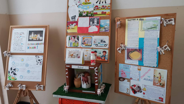 Децата от ОУ “Христо Ботев“ с изложба за здравословното хранене и любими млечни продукти