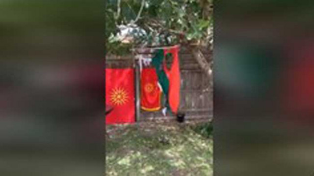 Активисти на ВМРО-ДПМНЕ запалиха българското знаме