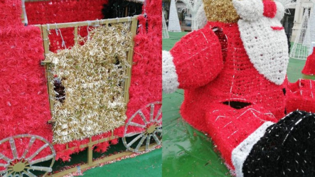 Потрошена е част от коледната украса на площад "Независимост"