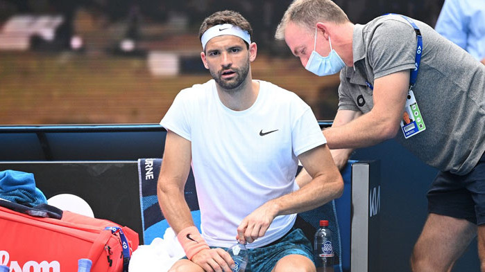 Контузия спря Димитров на четвъртфиналите в Мелбърн