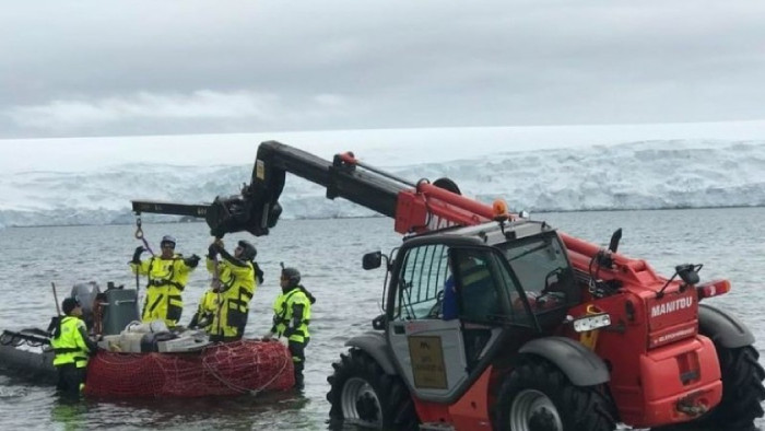 Флагманът на чилийската антарктическа флота ледоразбивачът Агилес“ не можа да