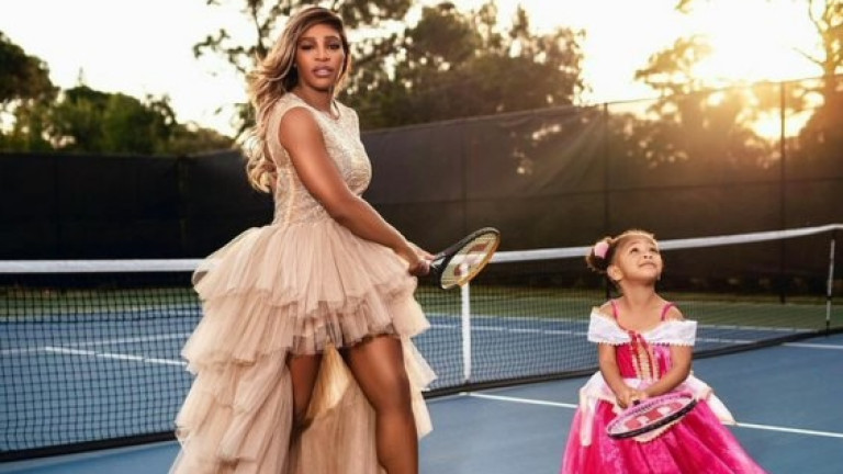 Серина Уилямс, дъщеря й Олимпия и съвместните им тенис тренировки