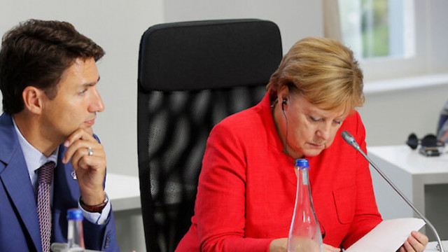 Канадският премиер Джъстин Трюдо и германският канцлер Ангела Меркел в